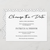 Elegante Schwarz-Weiß-Hochzeit ändert das Datum Save The Date (Vorne/Hinten)