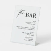Elegante Schwarz-Weiß-Hochzeit-Bar Sockelschild (Vorderseite)