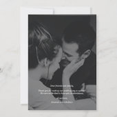 Elegante Schwarz/Weiß Hochzeit Dankeschön Karte (Rückseite)