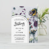 Elegante Schwarz-Weiß-Hochzeit Einladung (Stehend Vorderseite)