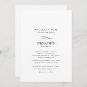 Elegante Schwarz-Weiß-Hochzeit Einladung (Vorne/Hinten)