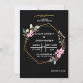 Elegante Schwarz-Weiß-Hochzeit Einladung (Vorderseite)