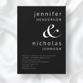 Elegante Schwarz-Weiß-Hochzeit Einladung