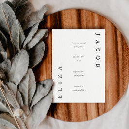 Elegante Schwarz-Weiß-Hochzeit Einladung