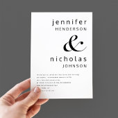 Elegante Schwarz-Weiß-Hochzeit Einladung