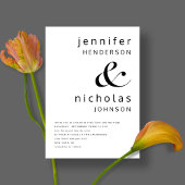 Elegante Schwarz-Weiß-Hochzeit Einladung