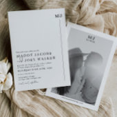 Elegante Schwarz-Weiß-Hochzeit Einladung MADDY