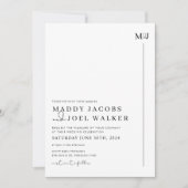 Elegante Schwarz-Weiß-Hochzeit Einladung MADDY (Vorderseite)