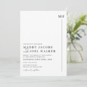 Elegante Schwarz-Weiß-Hochzeit Einladung MADDY (Stehend Vorderseite)