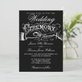 Elegante Schwarz-Weiß-Hochzeit Einladungen (Stehend Vorderseite)