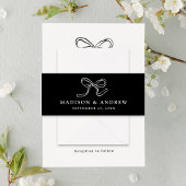 Elegante Schwarz-Weiß-Hochzeit Einladungsbanderole