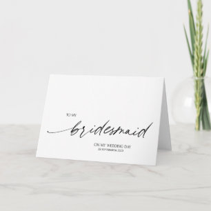 Elegante Schwarz-Weiß-Hochzeit für meine Brautjung Karte