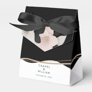 Elegante Schwarz-Weiß-Hochzeit Geschenkschachtel