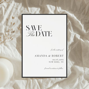 Elegante Schwarz-Weiß-Hochzeit im Stil des alten G Save The Date