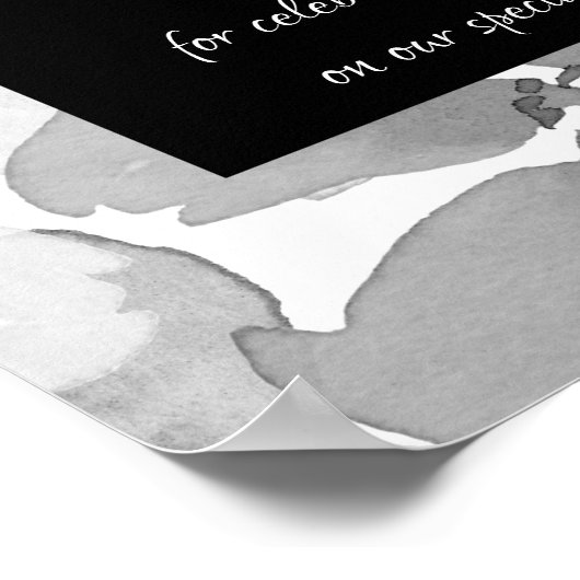 Elegante Schwarz-Weiß-Hochzeit Poster (Ecke)