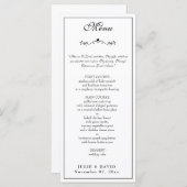 Elegante Schwarz-Weiß-Hochzeit religiös Menükarte (Vorne/Hinten)