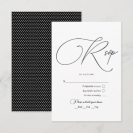 Elegante Schwarz-Weiß-Hochzeit RSVP Karte
