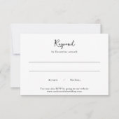 Elegante Schwarz-Weiß-Hochzeit RSVP Karte (Vorderseite)