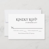 Elegante Schwarz-Weiß-Hochzeit RSVP Karte (Vorderseite)
