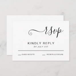 Elegante Schwarz-Weiß-Hochzeit RSVP Karte