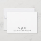 Elegante Schwarz-Weiß-Hochzeit RSVP Karte (Rückseite)