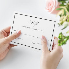 Elegante Schwarz-Weiß-Hochzeit RSVP Karte