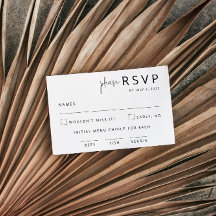 Elegante Schwarz-Weiß-Hochzeit-RSVP-Karte