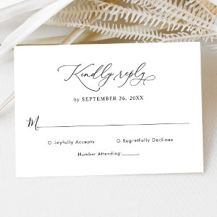 Elegante Schwarz-Weiß-Hochzeit-Rsvp-Karte RSVP Karte
