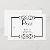 Elegante Schwarz-Weiß-Hochzeit-RSVP-Karte RSVP Karte (Vorne/Hinten)