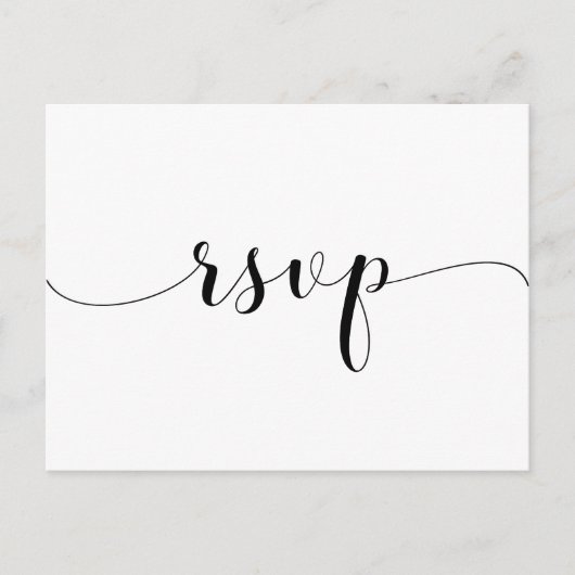 Elegante Schwarz-Weiß-Hochzeit RSVP Postkarte (Vorderseite)