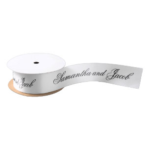 Elegante Schwarz-Weiß-Hochzeit Satinband