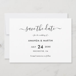Elegante Schwarz-Weiß-Hochzeit Save The Date