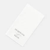 Elegante Schwarz-Weiß-Hochzeit Serviette (Ecke)