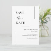 Elegante Schwarz-Weiß-Hochzeit speichert das Datum Save The Date (Stehend Vorderseite)