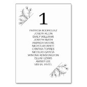 Elegante Schwarz-Weiß-Hochzeit Tischnummer (Vorderseite)