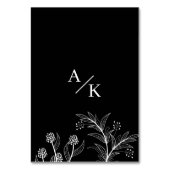 Elegante Schwarz-Weiß-Hochzeit Tischnummer (Rückseite)