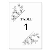 Elegante Schwarz-Weiß-Hochzeit Tischnummer (Vorderseite)