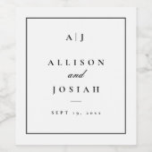 Elegante Schwarz-Weiß-Hochzeit Weinetikett (Einzelnes Label)