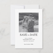 Elegante Schwarz-Weiß-Hochzeit Zwei-Foto-QR-Code  Save The Date (Vorderseite)