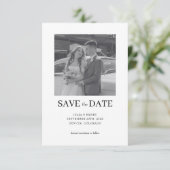 Elegante Schwarz-Weiß-Hochzeit Zwei-Foto-QR-Code  Save The Date (Stehend Vorderseite)