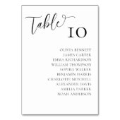 Elegante Schwarz-Weiß-Hochzeiten-Tischnummern Tischnummer (Rückseite)