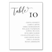 Elegante Schwarz-Weiß-Hochzeiten-Tischnummern Tischnummer (Vorderseite)