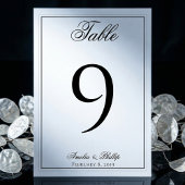Elegante Schwarz-Weiß-Hochzeiten-Tischnummern Tischnummer
