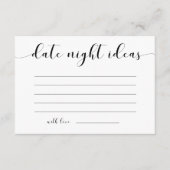 Elegante Schwarz-Weiß-Hochzeitsdatum Ideen Begleitkarte (Vorderseite)