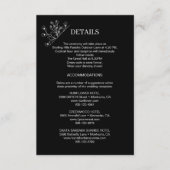 Elegante Schwarz-Weiß-Hochzeitsdetails Begleitkarte (Vorderseite)