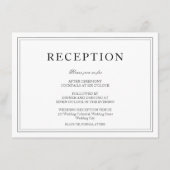 Elegante Schwarz-Weiß-Hochzeitsempfehlung Begleitkarte (Vorderseite)