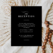 Elegante Schwarz-Weiß-Hochzeitsempfehlung Begleitkarte