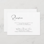 Elegante Schwarz-Weiß-Hochzeitsempfehlung Begleitkarte (Vorne/Hinten)