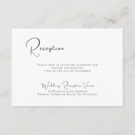 Elegante Schwarz-Weiß-Hochzeitsempfehlung Begleitkarte