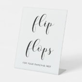 Elegante Schwarz-Weiß-Hochzeitsflips Sockelschild (Vorderseite)